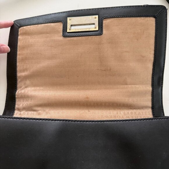 Kate Spade New York Black Leather Crossbody Top Handle Bag Gold-Tone Hardware - Picture 5 of 12
